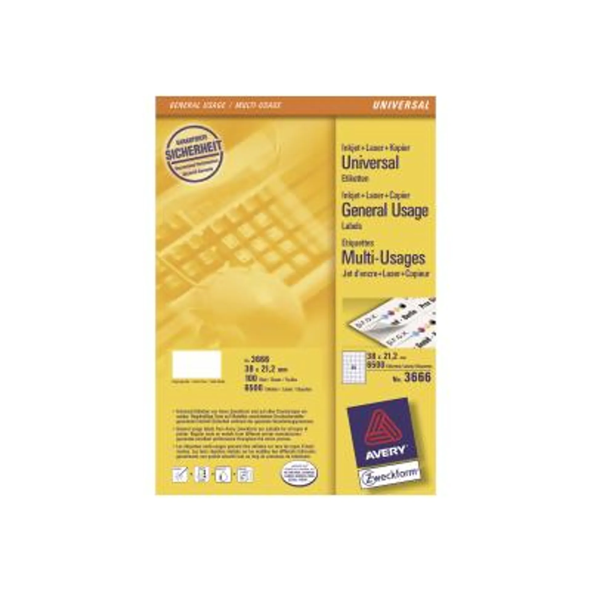 Avery Zweckform, Labels Avery 38 x 21,2mm, A4