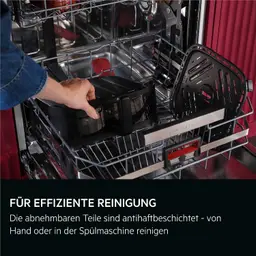 AEG Heißluftfritteuse 11 L Doppelkorb 2 Fächer Airfryer Sichtfenster schwarz — Bild 4