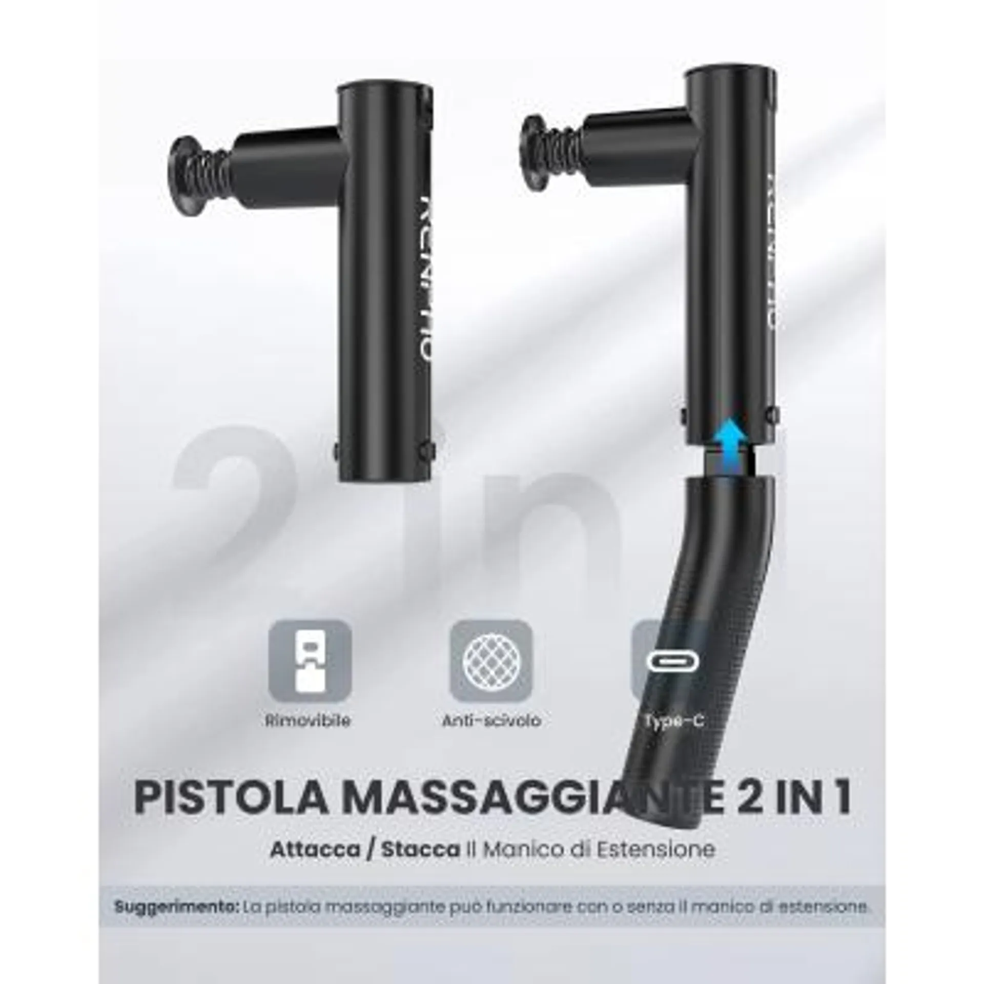 RENPHO Extend Massage Gun C004 Schwarz PEU-R-C004-BK