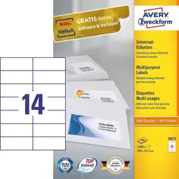 Avery Zweckform, Labels Avery 105 x 42,3mm, A4 — Bild 3